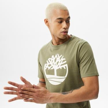  Timberland Tree Logo  Sleeve Erkek Haki T-Shirt