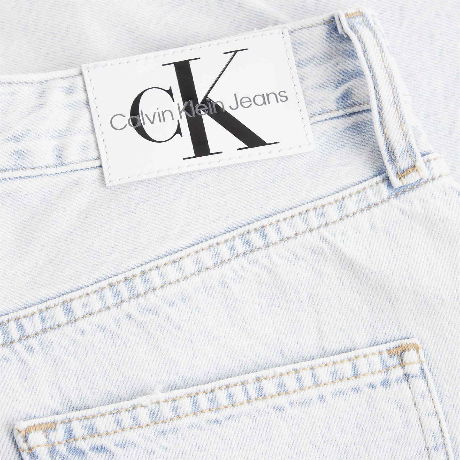 Calvin Klein Jeans High Rise A-Line Mini Kadın Mavi Denim Etek