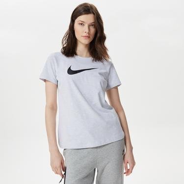  Nike Dry Dri-FIT Crew Kadın Gri T-Shirt