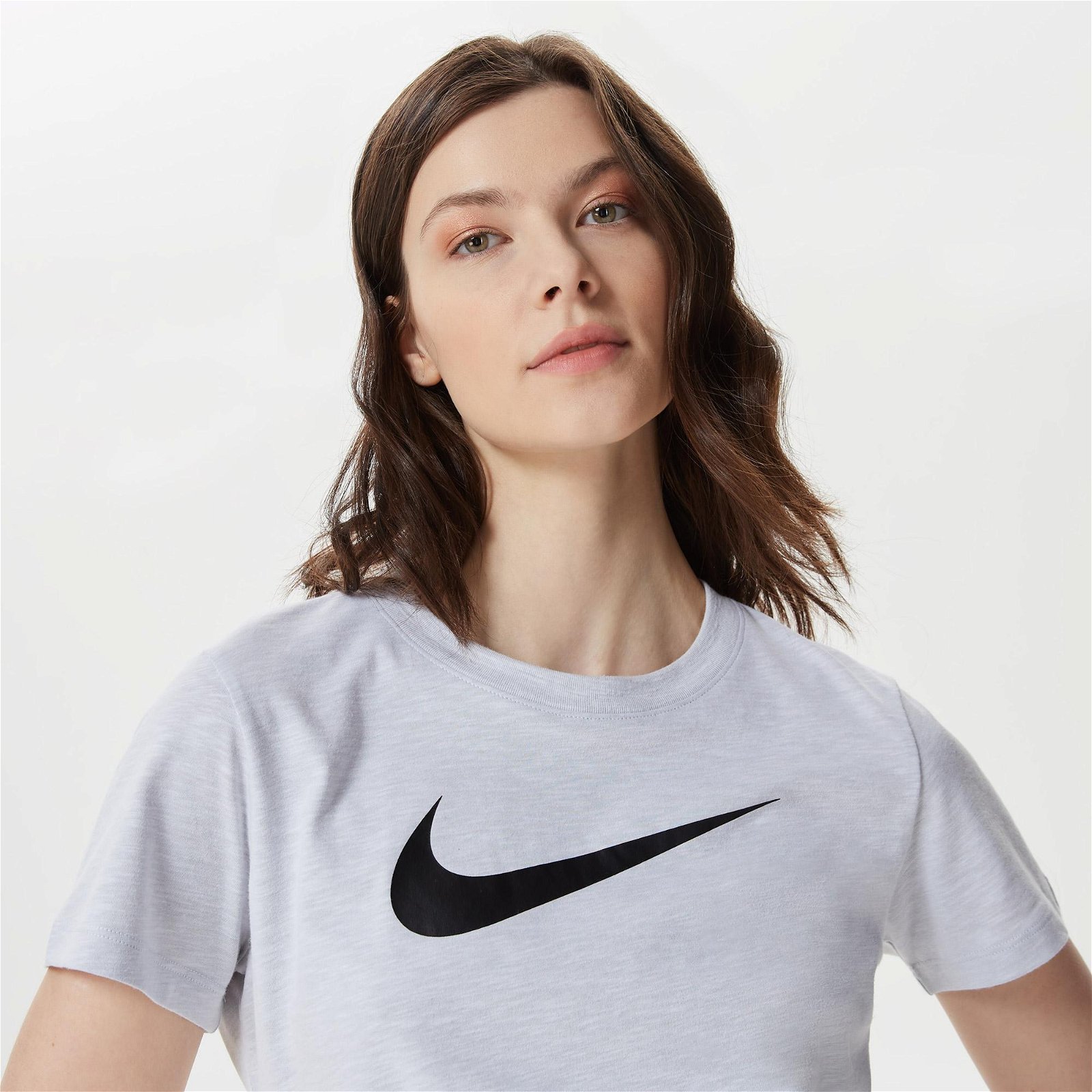 Nike Dry Dri-FIT Crew Kadın Gri T-Shirt