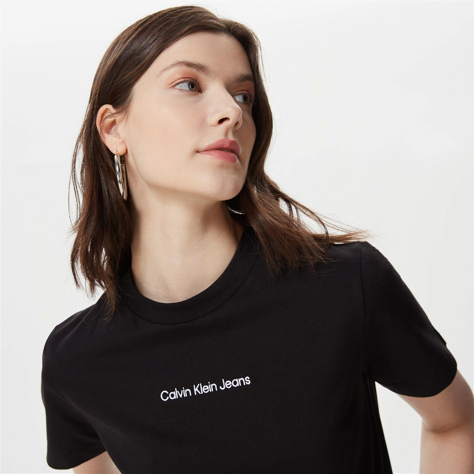 Calvin Klein Institutional Straight Siyah Kadın T-Shirt