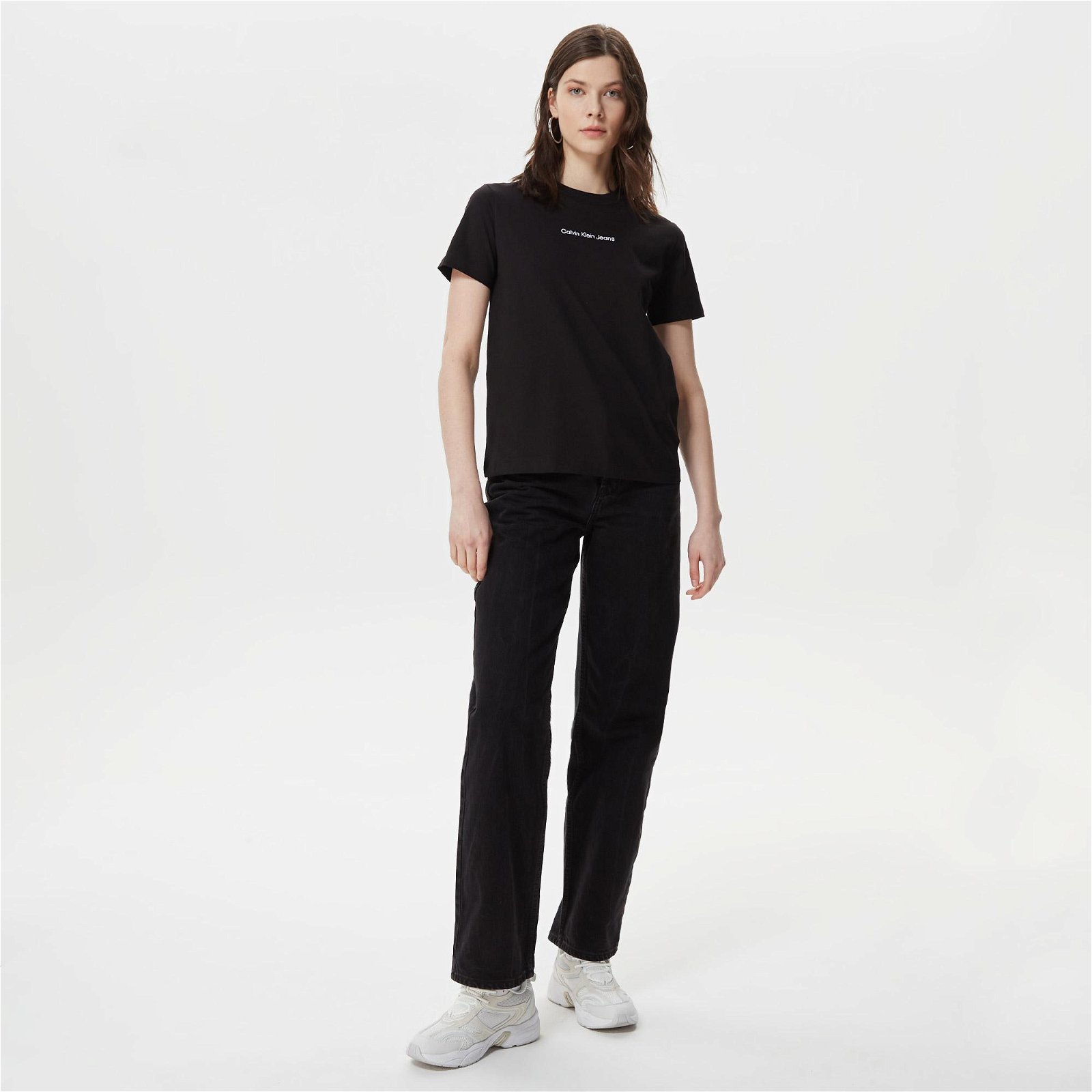 Calvin Klein Institutional Straight Siyah Kadın T-Shirt