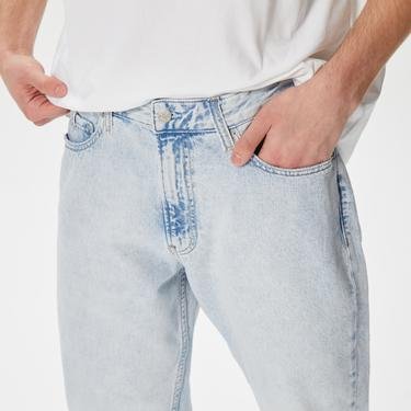  Calvin Klein Jeans Regular Taper Erkek Mavi Denim Pantolon