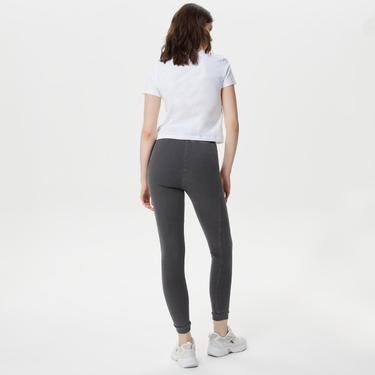  Calvin Klein Jeans Wash Rib Mix Leggings Kadın Gri Tayt