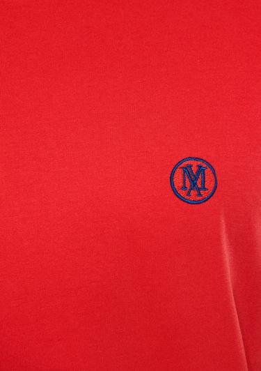 Mavi Mühür Logo Nakışlı Kırmızı Tişört Loose Fit / Bol Rahat Kesim 067074-70471