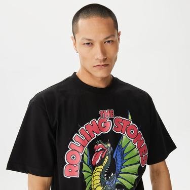  Market x Rolling Stones Chinatown Bewaret Erkek Siyah T-Shirt