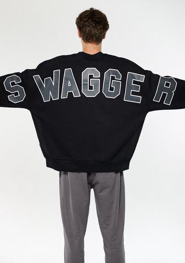  Mavi Swagger Baskılı Siyah Sweatshirt 0611181-900
