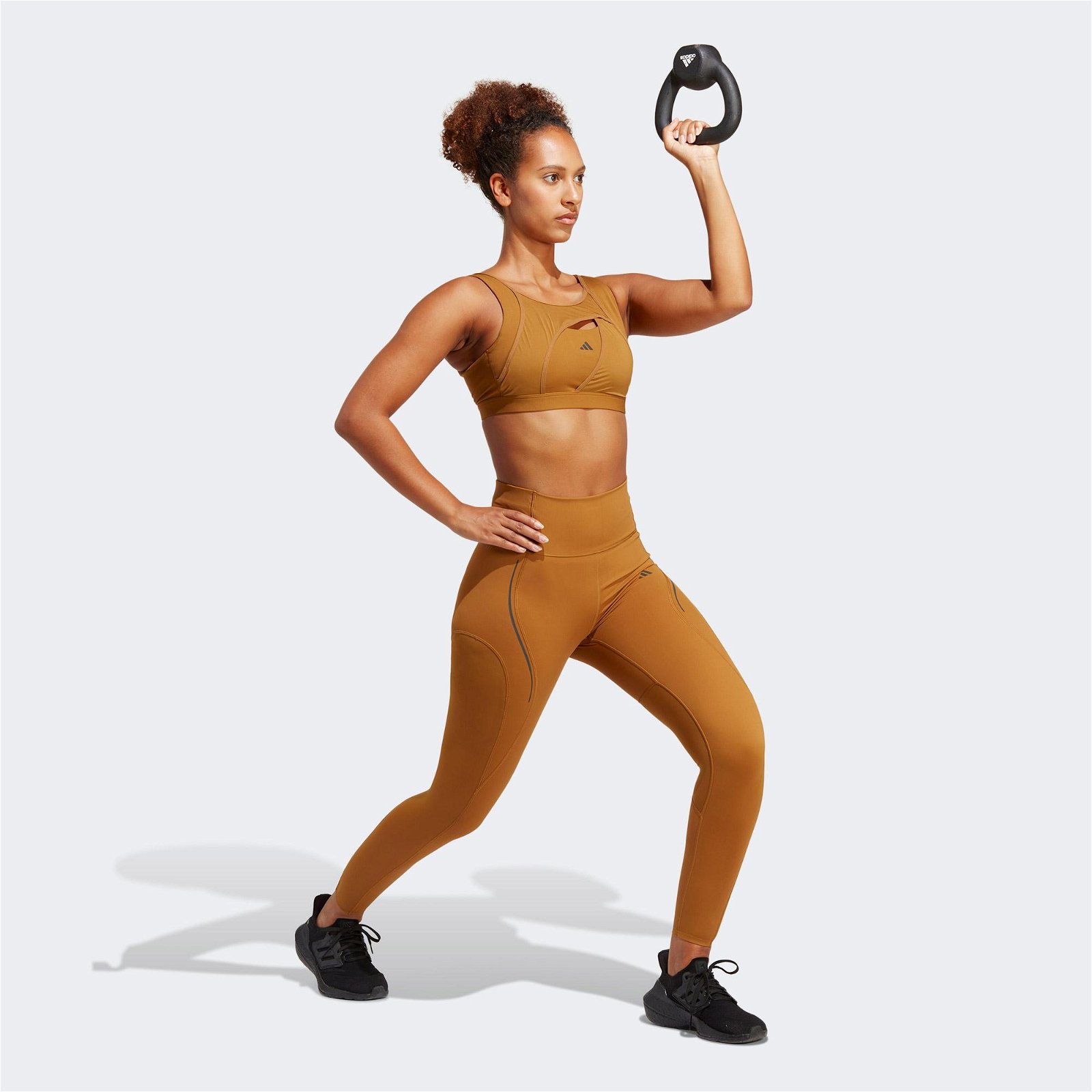 adidas Powerimpact Luxe Medium-Support  Kadın Kahverengi Bra