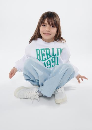  Mavi Berlin Baskılı Beyaz Sweatshirt 7610038-620