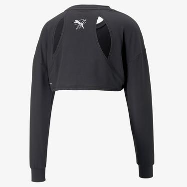  Puma Forever Luxe Cloudspun Crop Kadın Siyah Sweatshirt