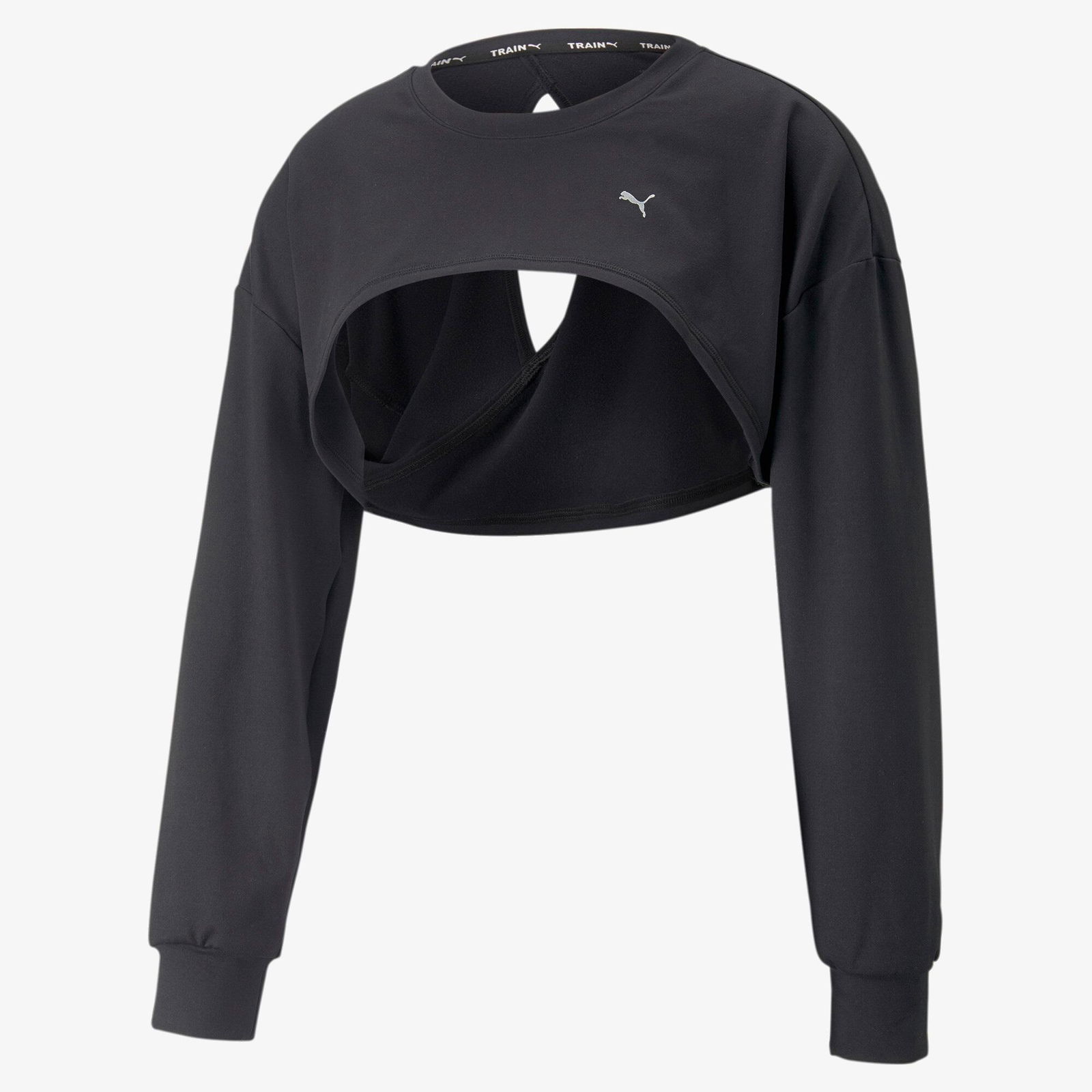 Puma Forever Luxe Cloudspun Crop Kadın Siyah Sweatshirt