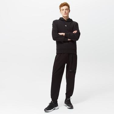  Calvin Klein Jeans Disrupted Lacquer Logo Erkek Siyah Pantolon