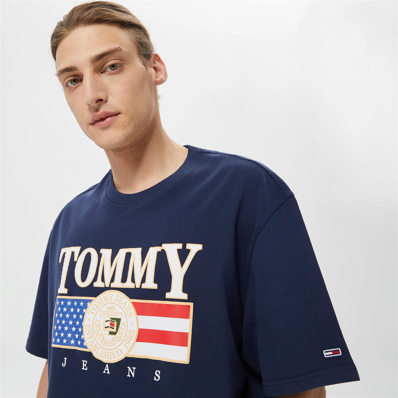 Tommy Jeans Skater Luxe Usa Erkek Mavi T-Shirt