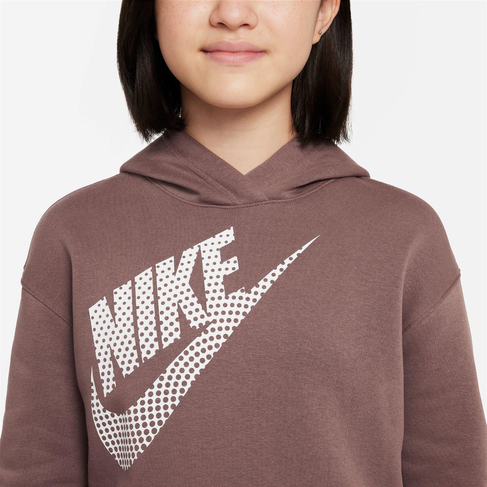 Nike Sportswear Oversize Hoodie Çocuk Kahverengi Sweatshirt