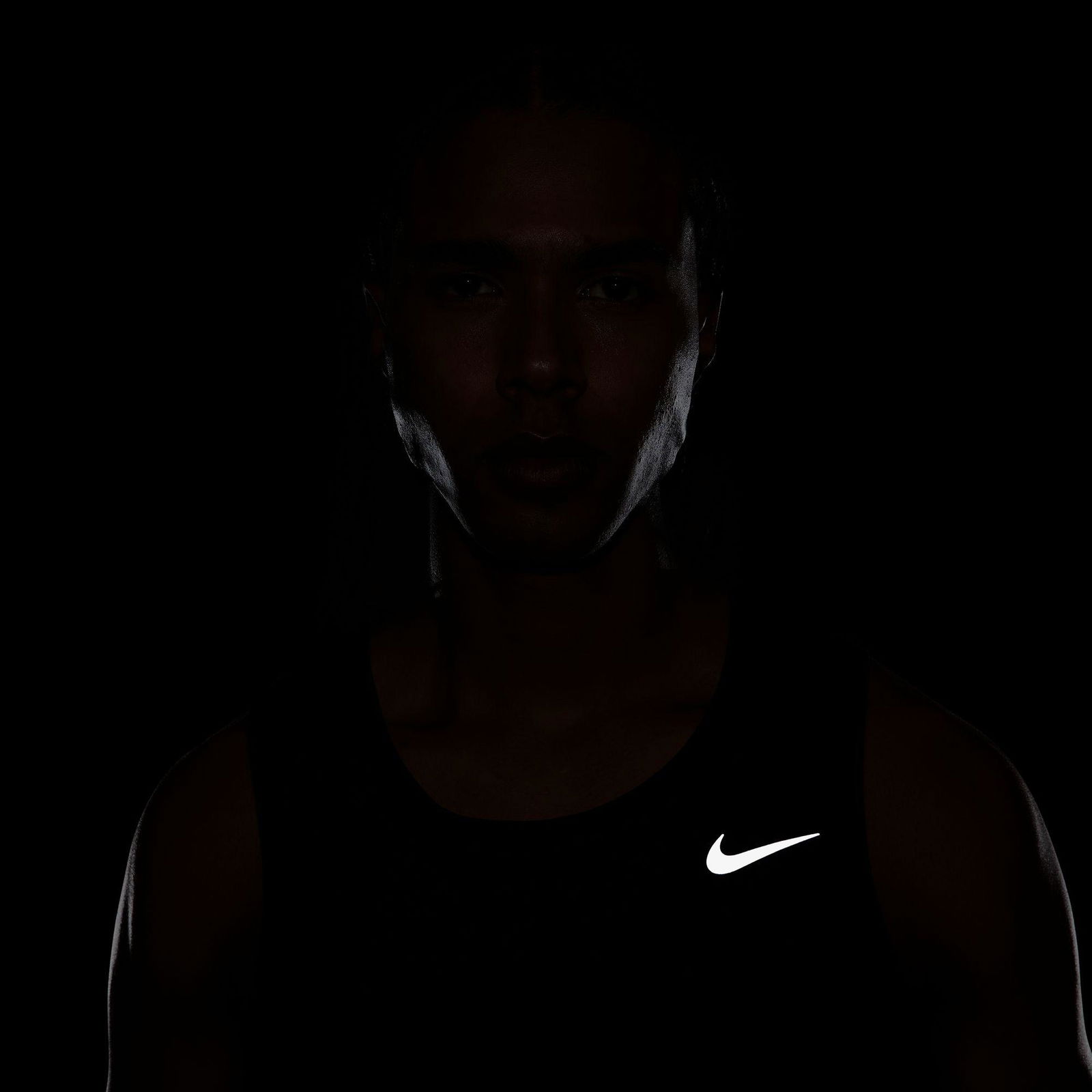 Nike Dri-Fit Miler Tank Erkek Lacivert Kolsuz T-Shirt