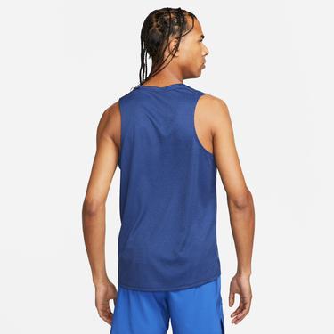  Nike Dri-Fit Miler Tank Erkek Lacivert Kolsuz T-Shirt