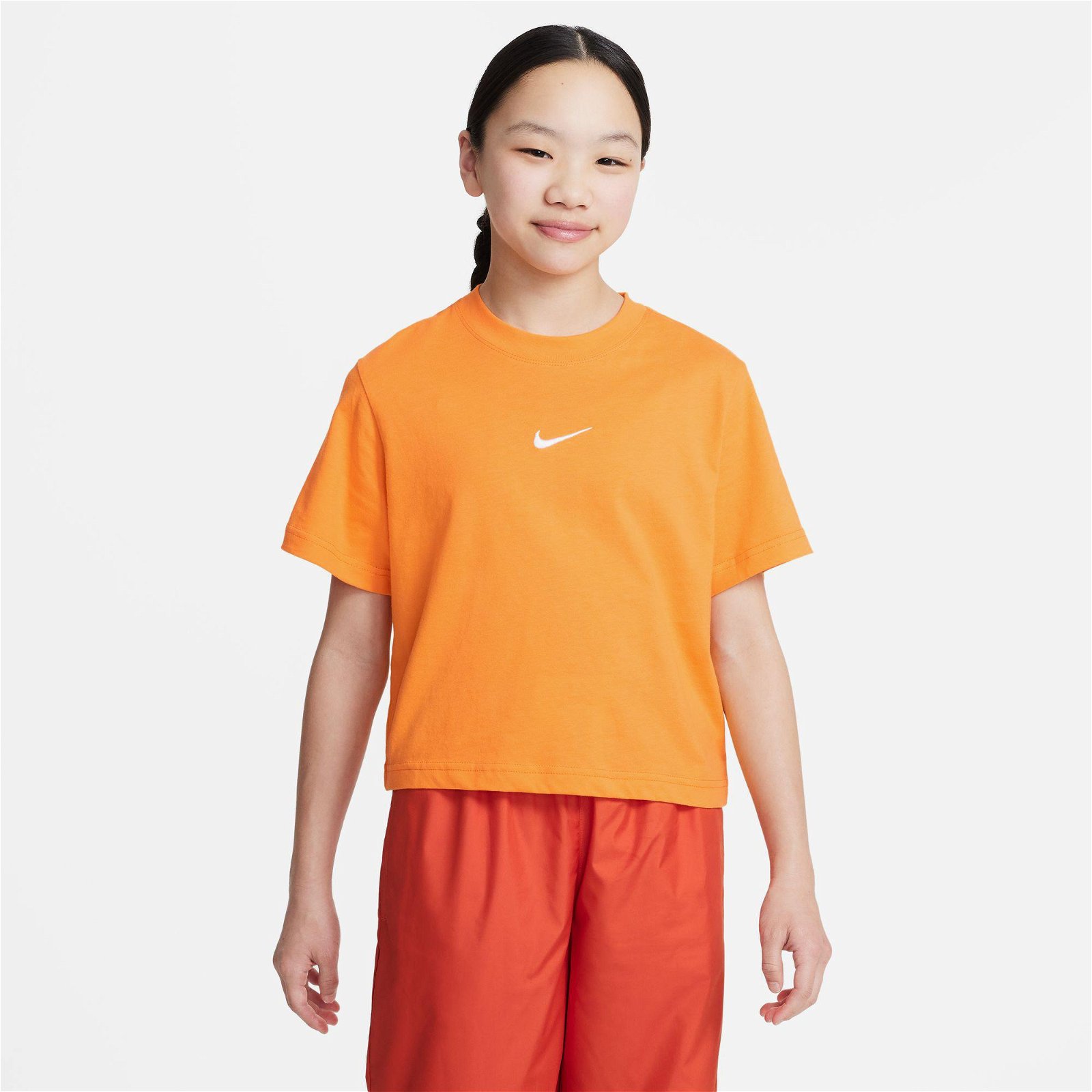 Nike Sportswear Essntl Boxy Çocuk Turuncu T-Shirt