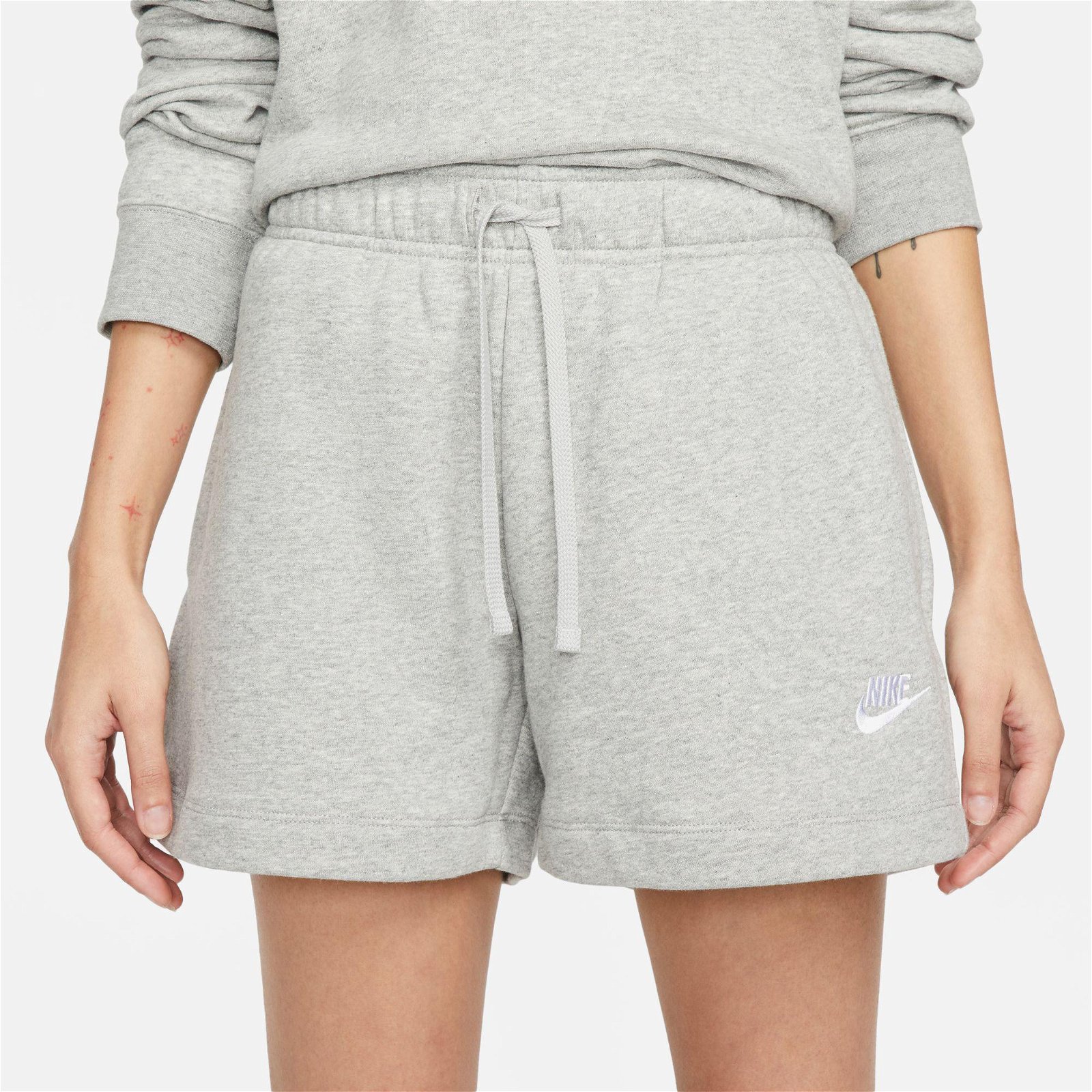 Nike Sportswear Club Fleece Mid Rise Short Kadın Gri Şort
