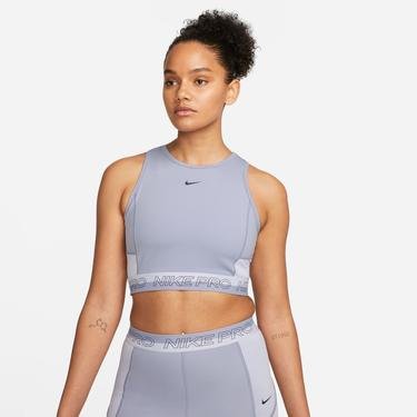  Nike Pro Dri-Fit Crop Tank Femme Kadın Gri Kolsuz T-Shirt