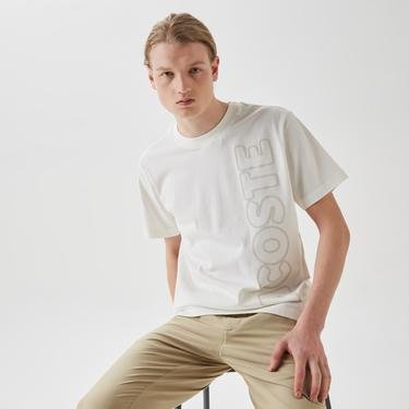  Lacoste Relaxed Fit Erkek Beyaz T-Shirt