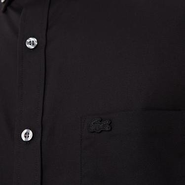  Lacoste Erkek Regular Fit Düğmeli Yaka Siyah Gömlek