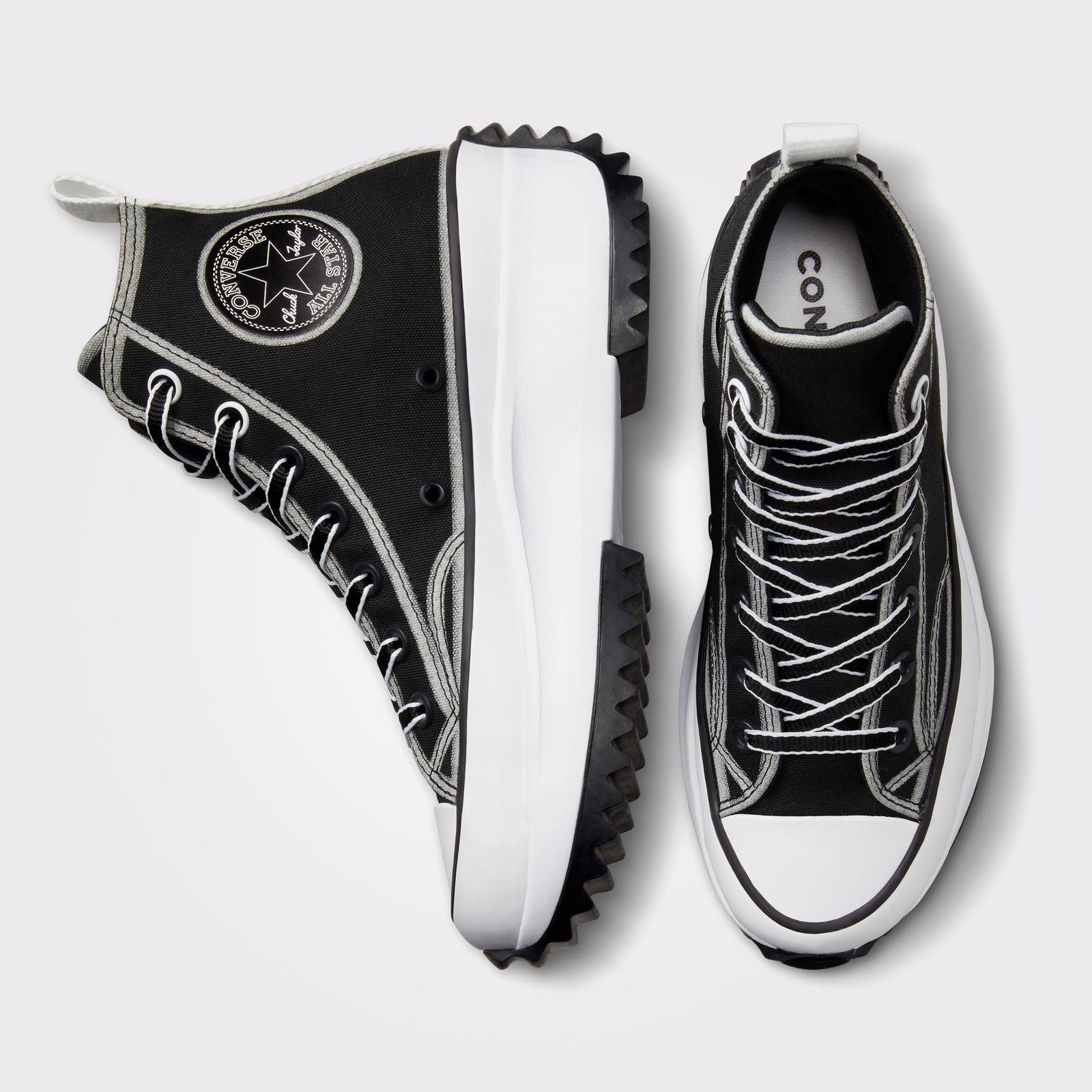 Converse Run Star Hike Platform Outline Sketch Unisex Siyah Sneaker