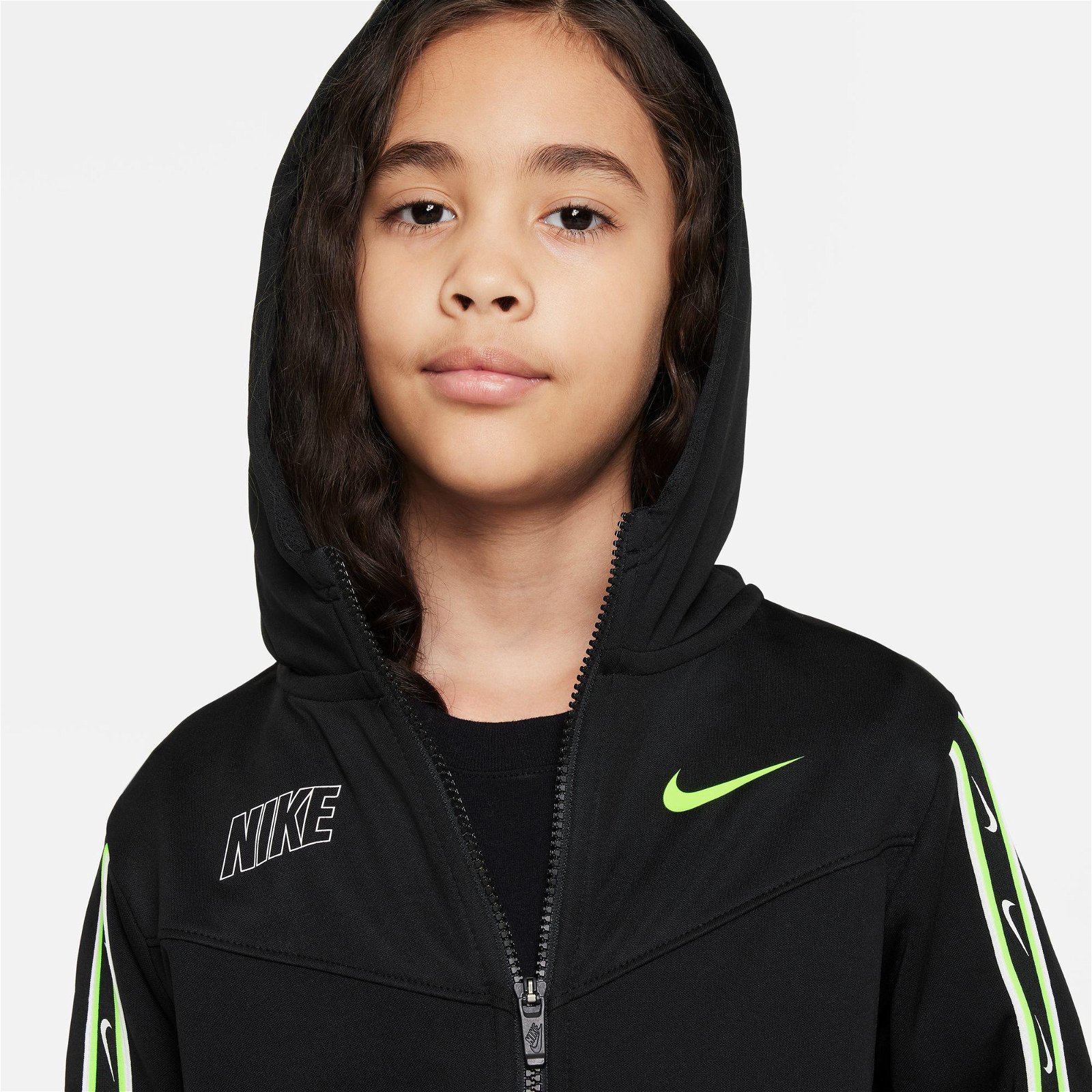 Nike Sportswear Repeat Swoosh Hoodie Çocuk Siyah Sweatshirt