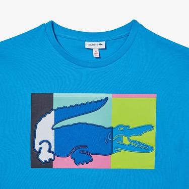  Lacoste Çocuk Baskılı Mavi T-Shirt
