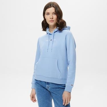  Tommy Jeans Regular Serif Linear Kadın Mavi Sweatshirt