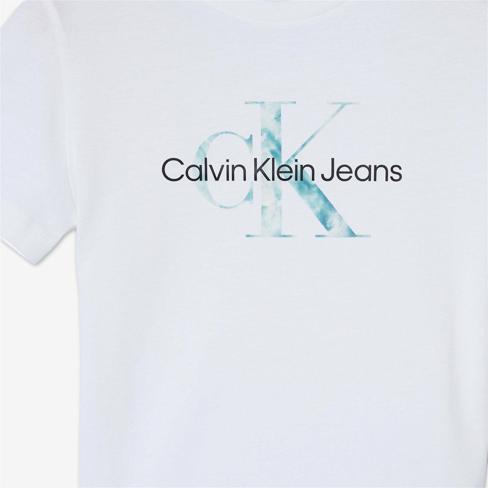 Calvin Klein Monogram Logo Çocuk Beyaz T-Shirt