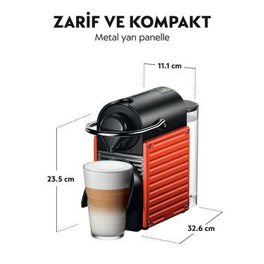  Nespresso C66R Red Pixie Bundle Kapsüllü Kahve Makinesi + Süt Köpürtücüsü