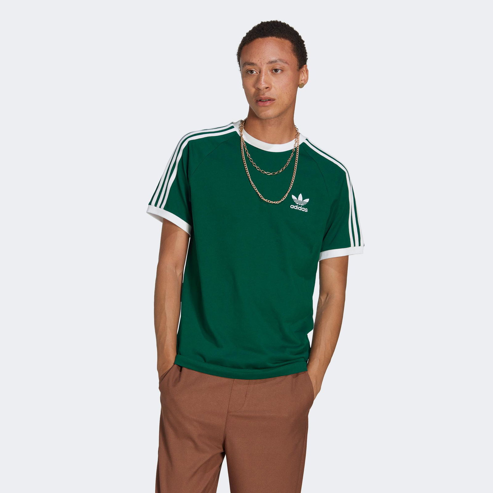 adidas Adicolor Classics 3-Stripes  Erkek Yeşil T-Shirt