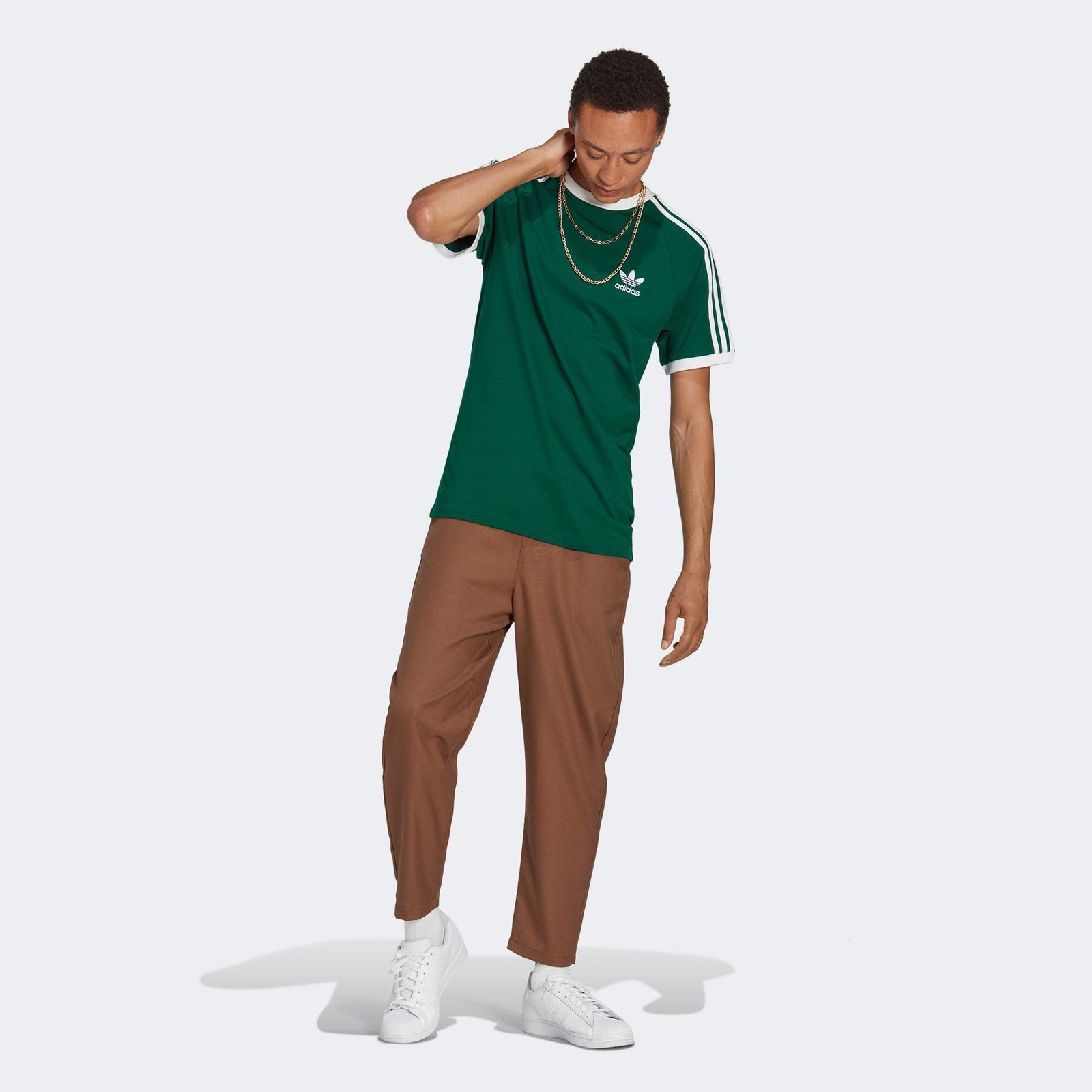 adidas Adicolor Classics 3-Stripes  Erkek Yeşil T-Shirt