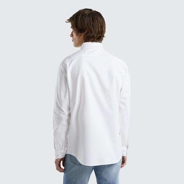  Benetton %100 Koton Slim Fit Erkek Beyaz Gömlek