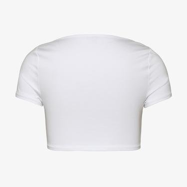  Tommy Jeans Cropped Archive Kadın Beyaz T-Shirt