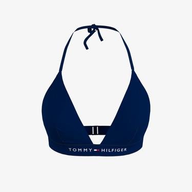  Tommy Hilfiger Triangle Fixed Foam Kadın Mavi Bikini Üstü