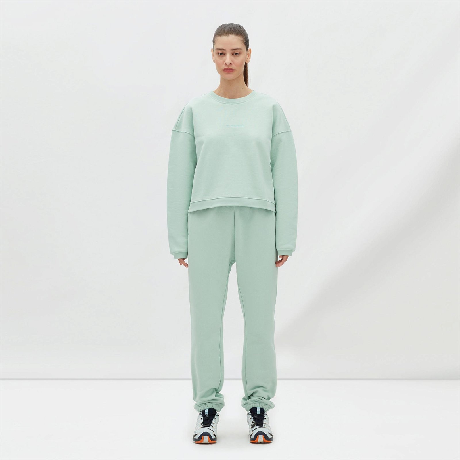 Les Benjamins 303 Kadın Yeşil Sweatshirt