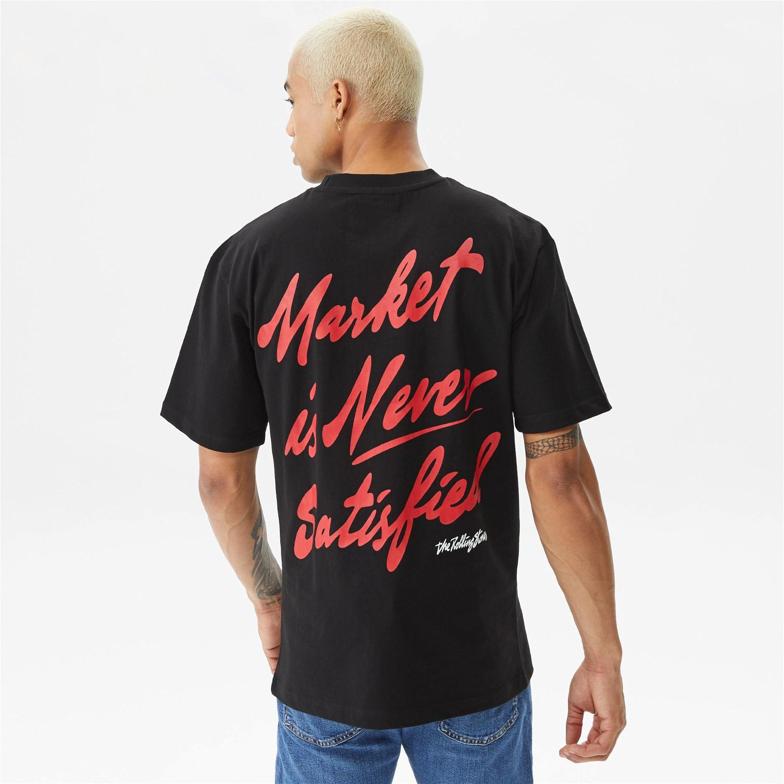 Market Never Satisfied Q4 Quickstrike Erkek Siyah T-Shirt