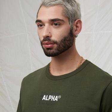  Alpha Industries Alpha Code Graphic Erkek Yeşil T-Shirt