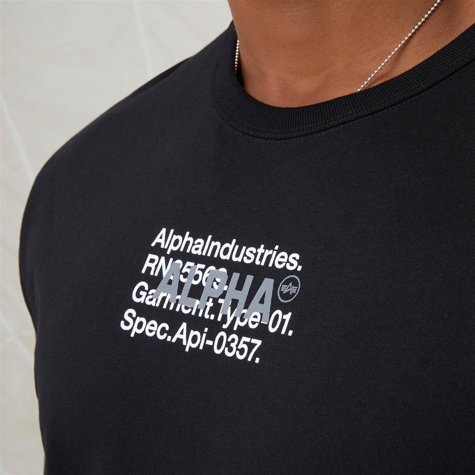 Alpha Industries Alpha Code Graphic Erkek Siyah T-Shirt