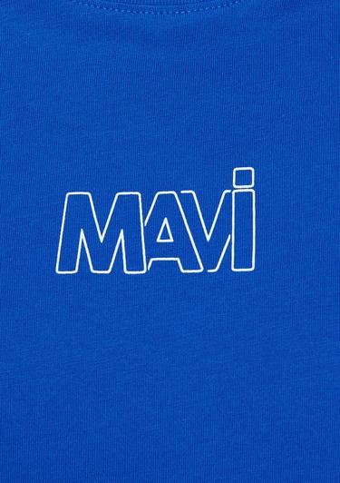  Mavi Mavi Logo Baskılı Mavi Tişört Oversize / Geniş Kesim 1611592-70910
