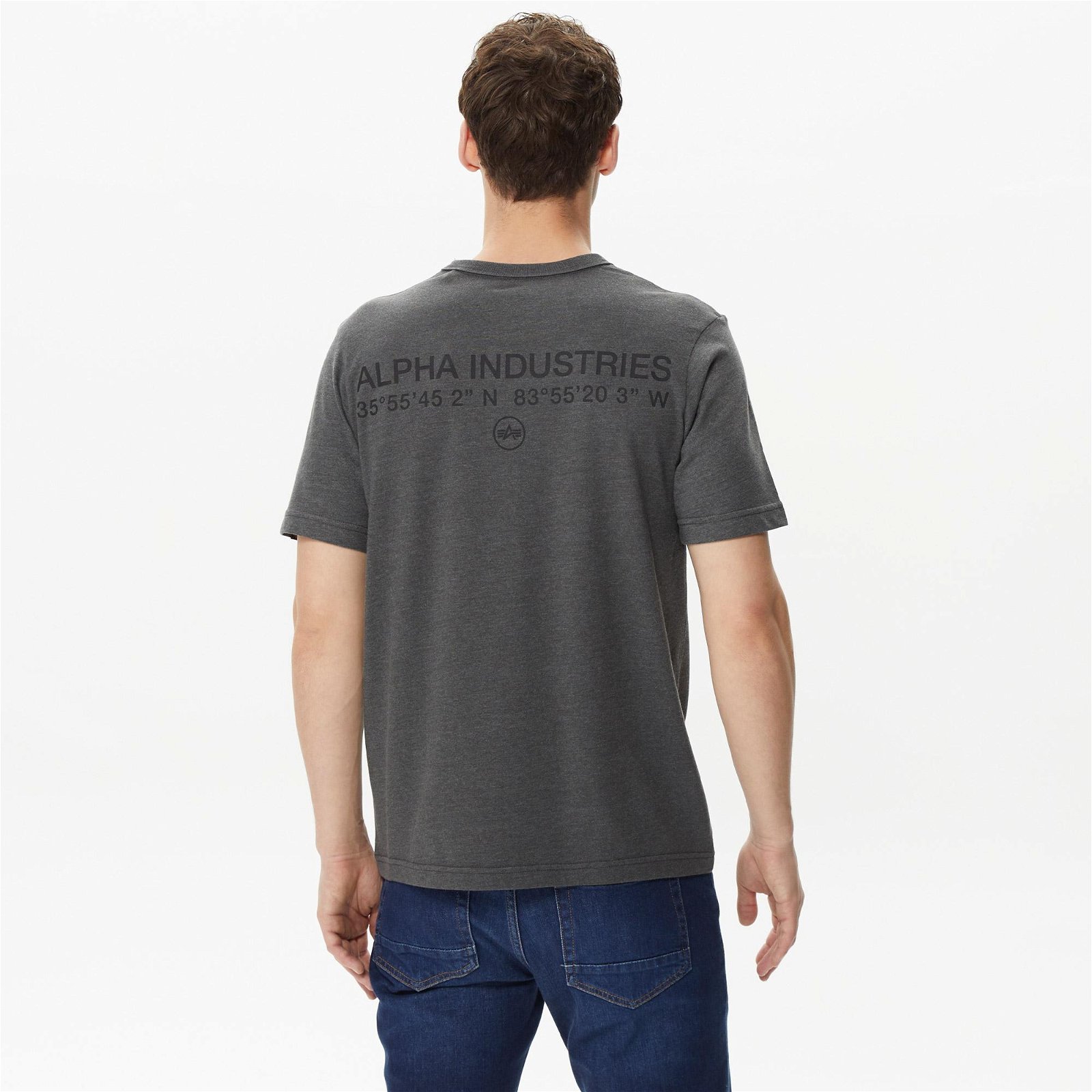 Alpha Industries Code Graphic Erkek Gri T-Shirt