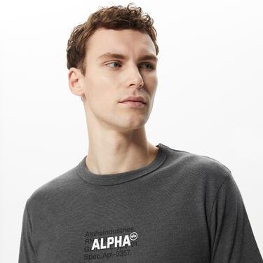  Alpha Industries Code Graphic Erkek Gri T-Shirt