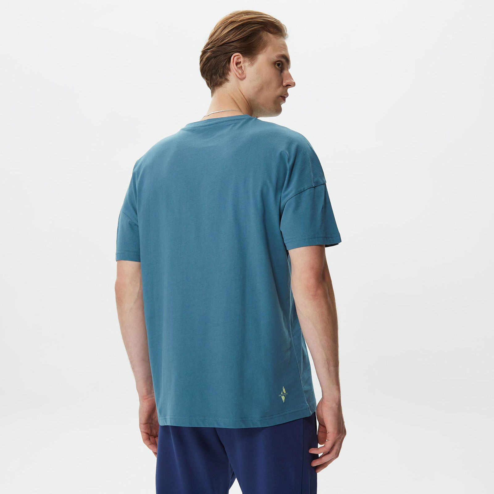 Skechers Graphic Big Logo Erkek Mavi T-Shirt