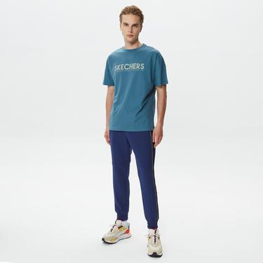  Skechers Graphic Big Logo Erkek Mavi T-Shirt