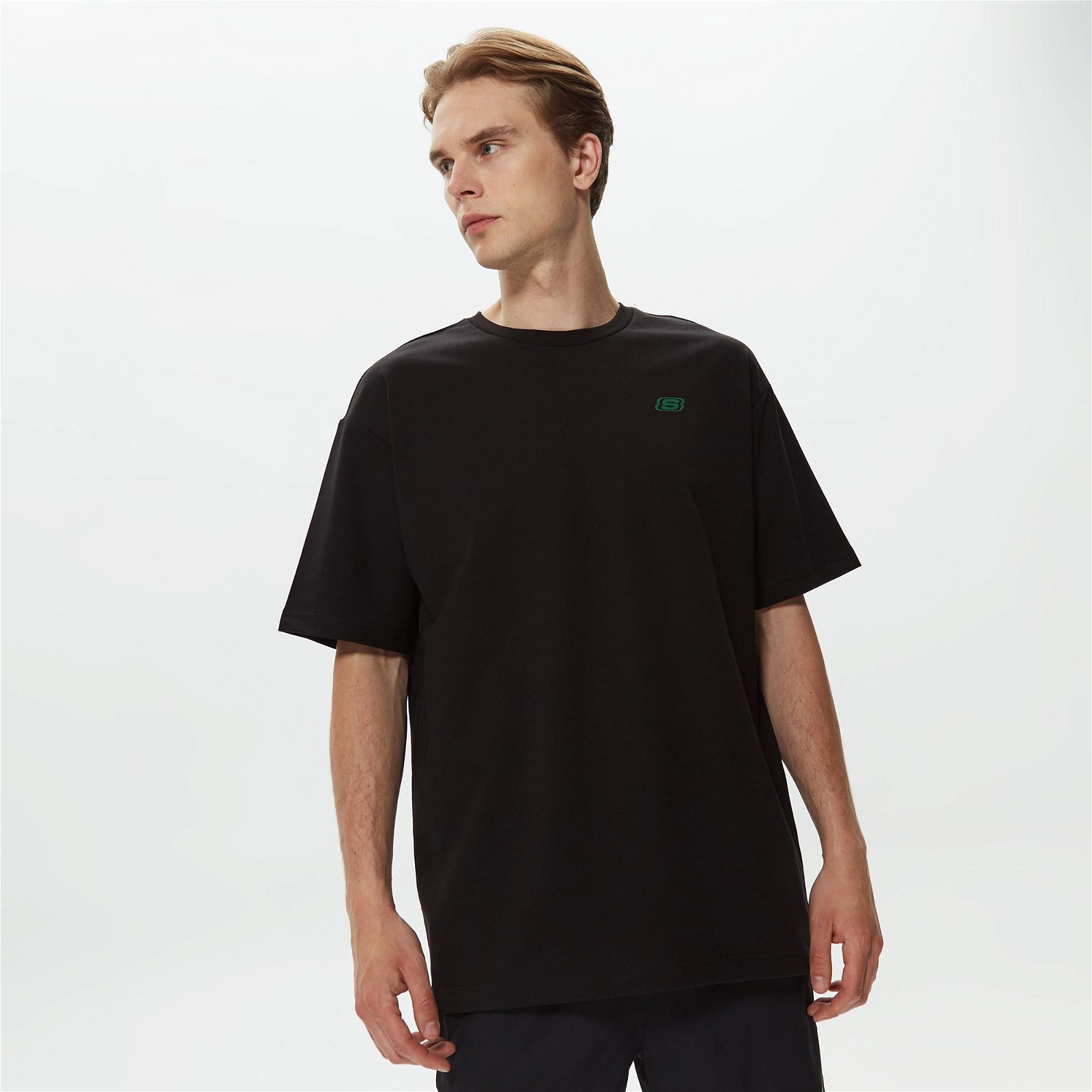 Skechers Graphic Crew Neck Erkek Siyah T-Shirt