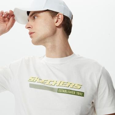  Skechers Big Logo Erkek Beyaz T-Shirt