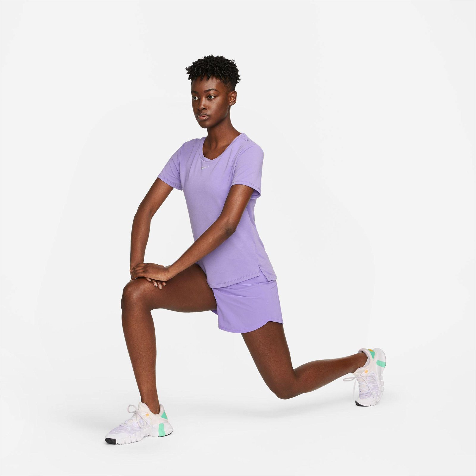 Nike One Luxe Dri-Fit Top Kadın Mor T-Shirt