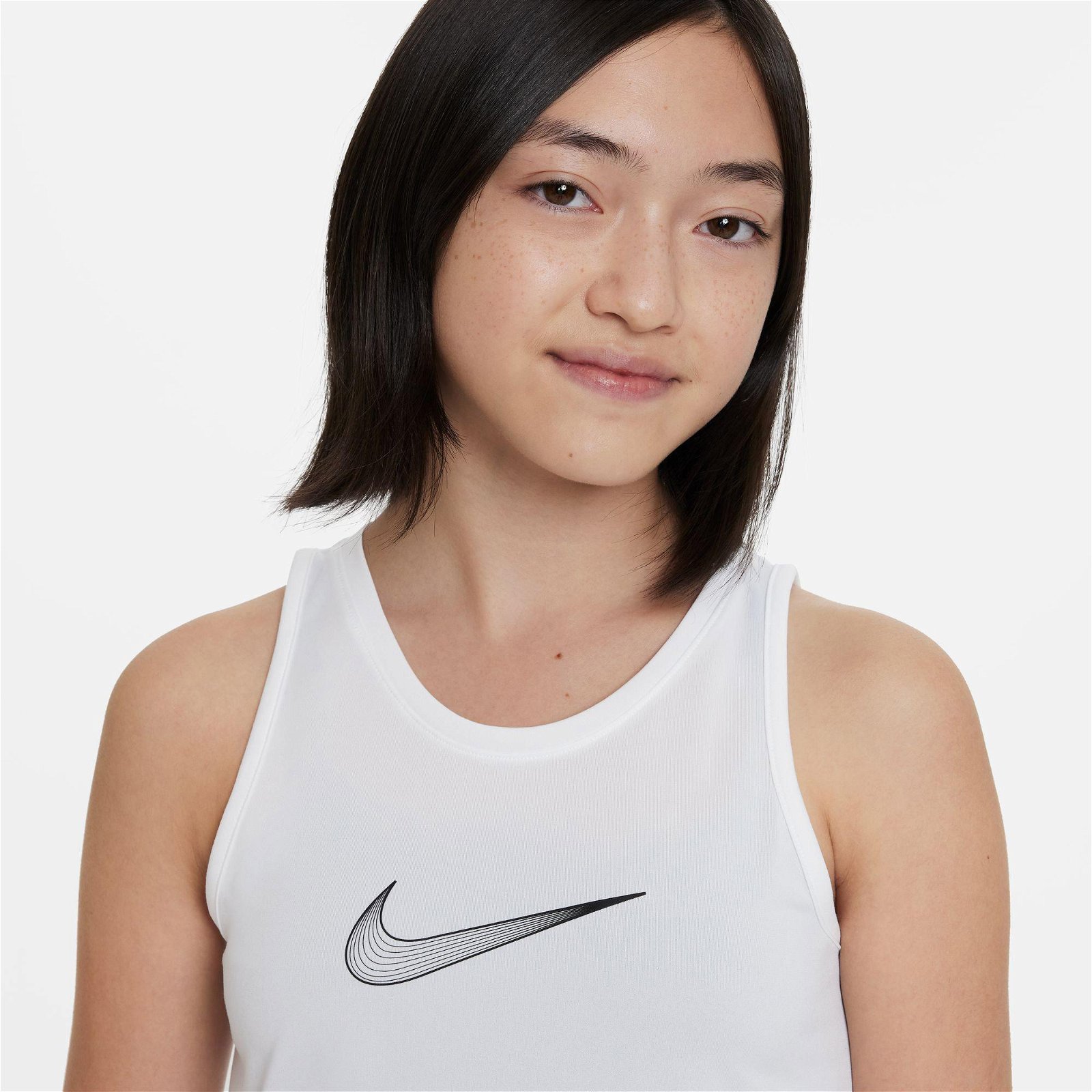 Nike Dri-Fit One Tank Çocuk Beyaz Kolsuz T-Shirt