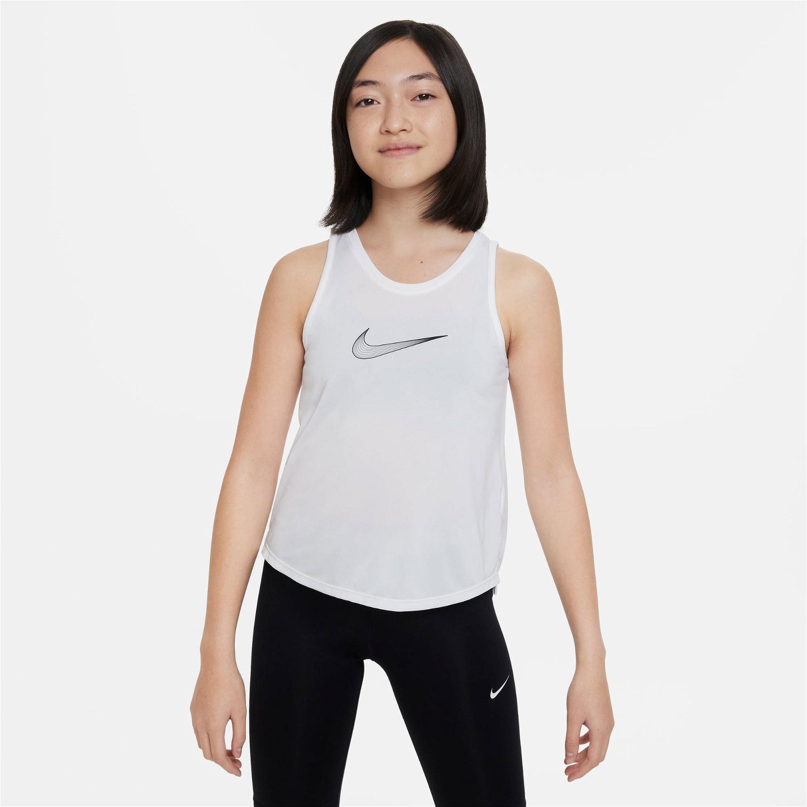 Nike Dri-Fit One Tank Çocuk Beyaz Kolsuz T-Shirt
